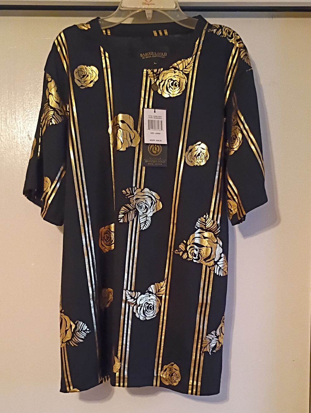 Black and Gold Floral Shirt